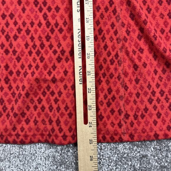 North Face 1/4 Zip Pullover Womens Medium Fleece Diamond Print Outdoors Red - Picture 9 of 9